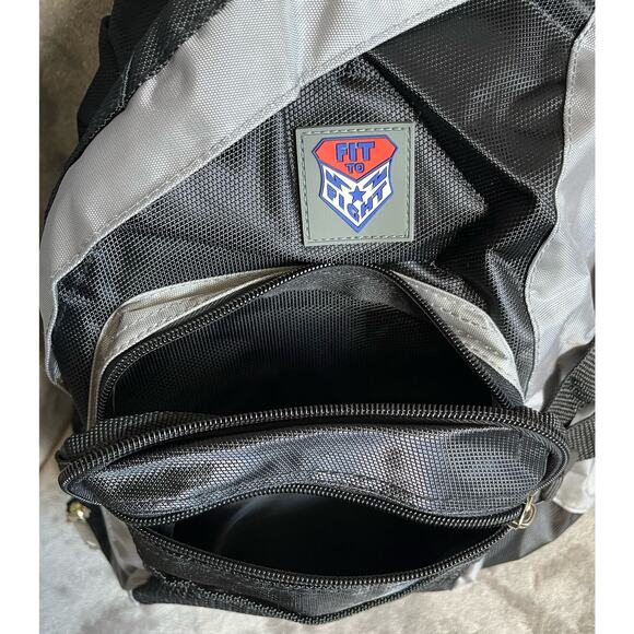 Fit to Fight Black and Grey Multicompartment Padded Strap Sling Backpack - Picture 2 of 15